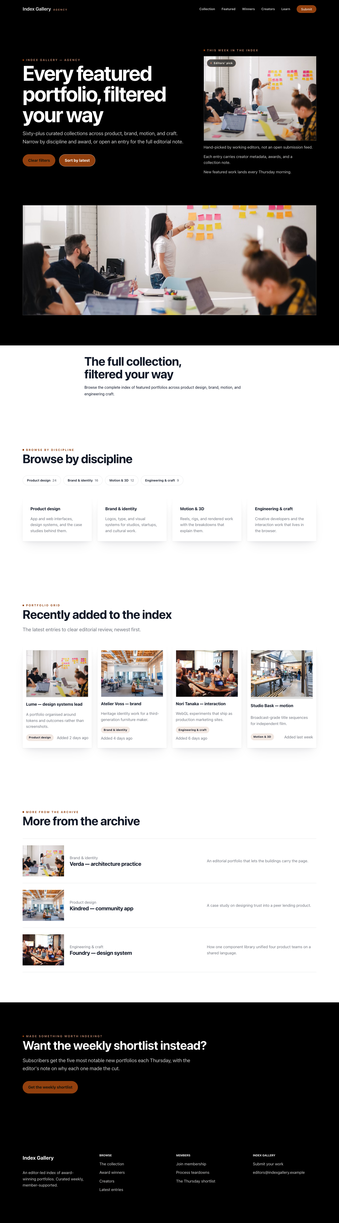 Agency list page preview
