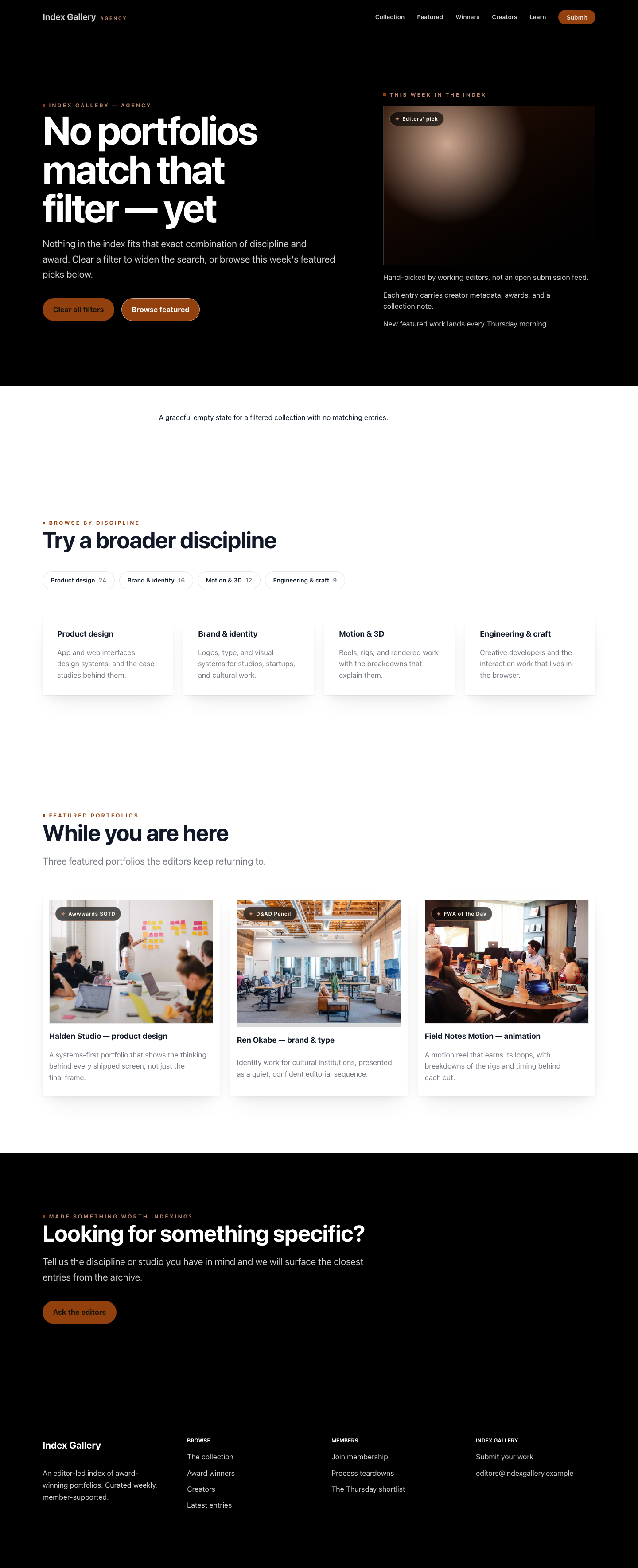 Agency search results preview