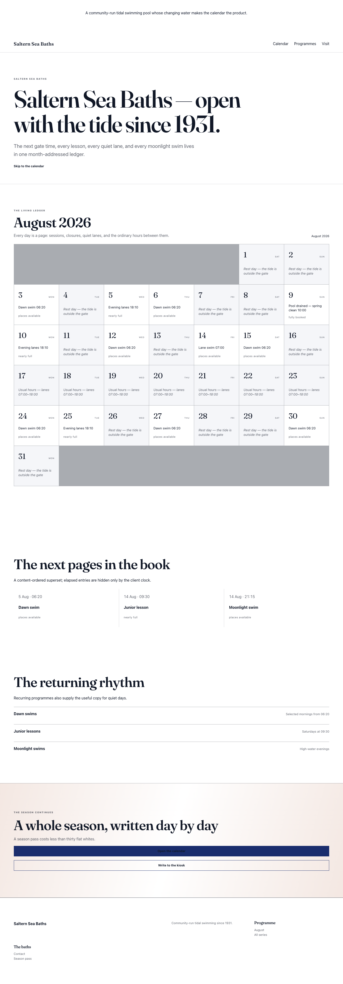 Almanac Homepage screenshot.