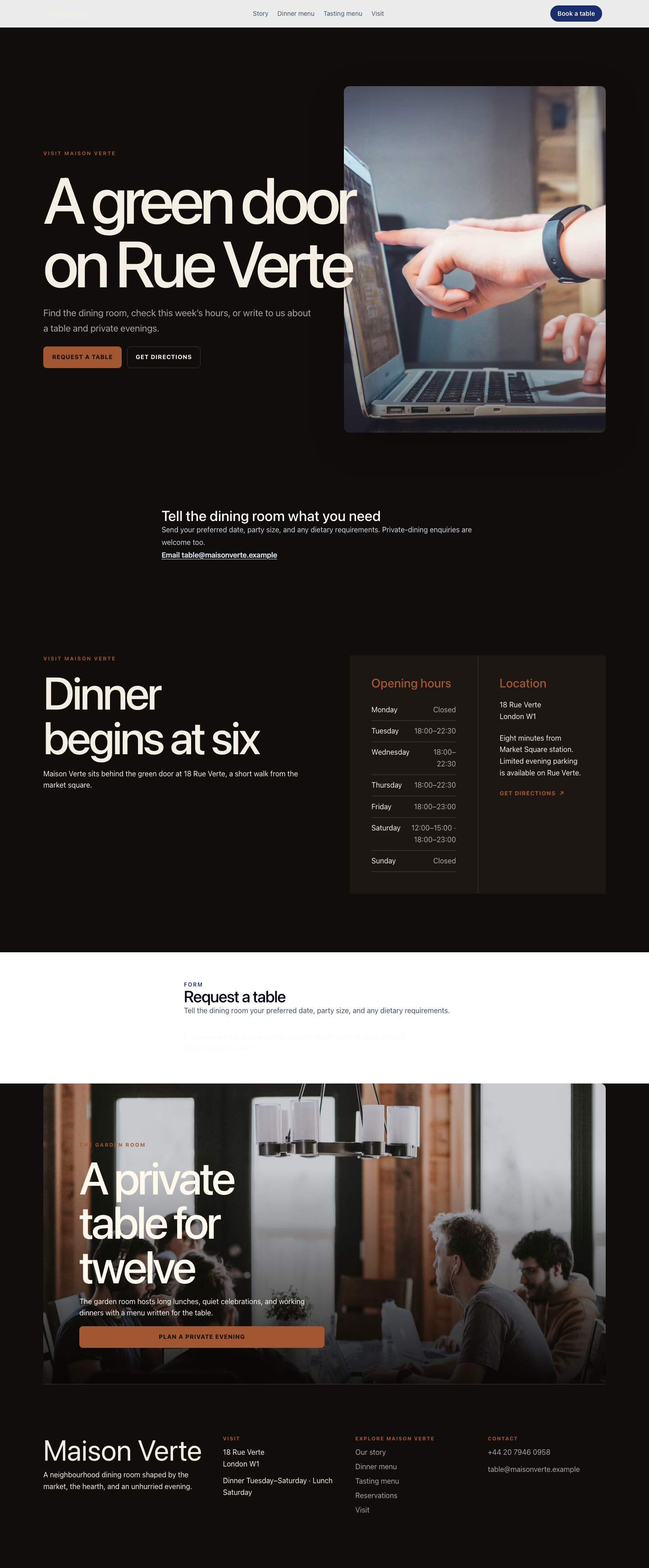 Bistro Contact screenshot.