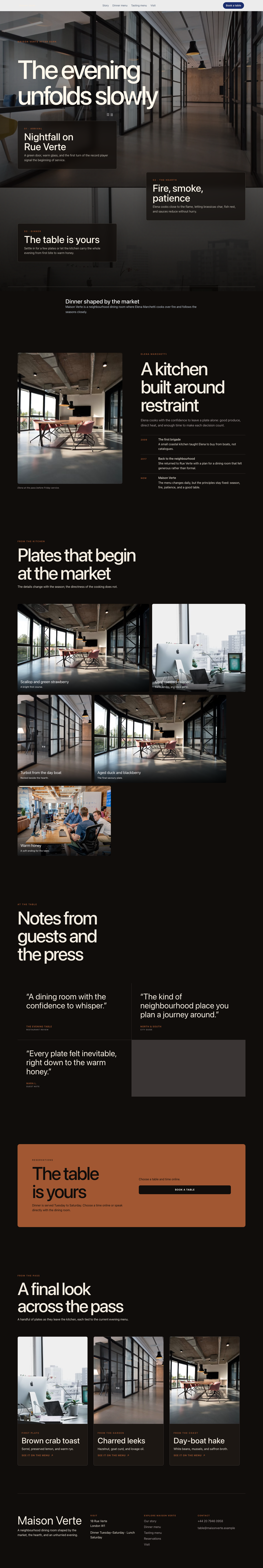 Bistro Homepage screenshot.