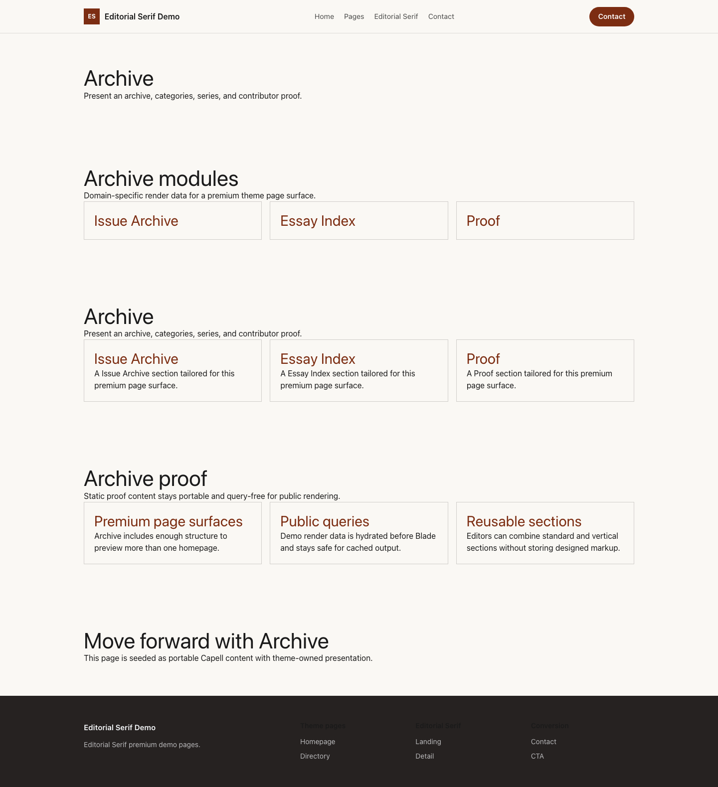 Blog Archive screenshot.