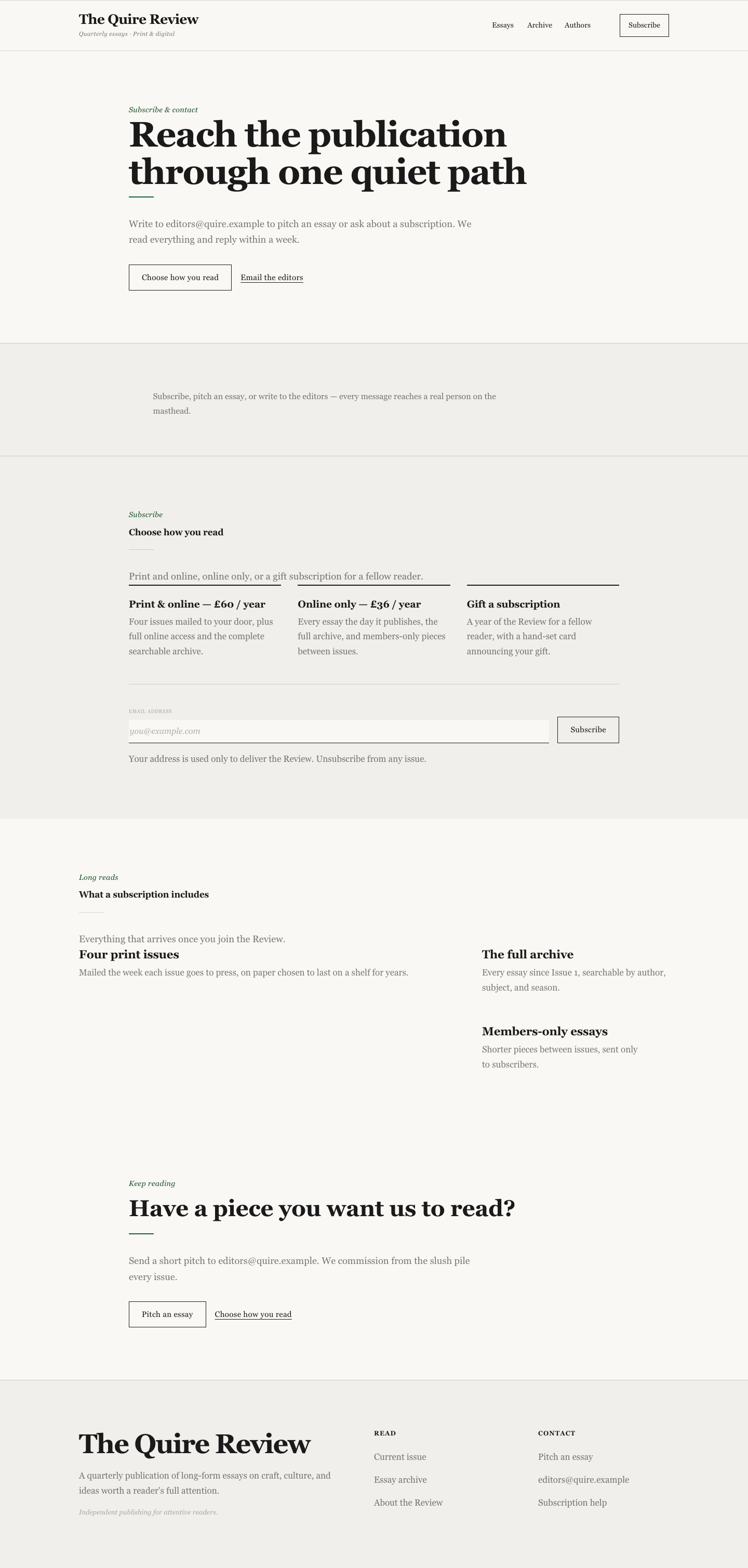 Blog Contact screenshot.