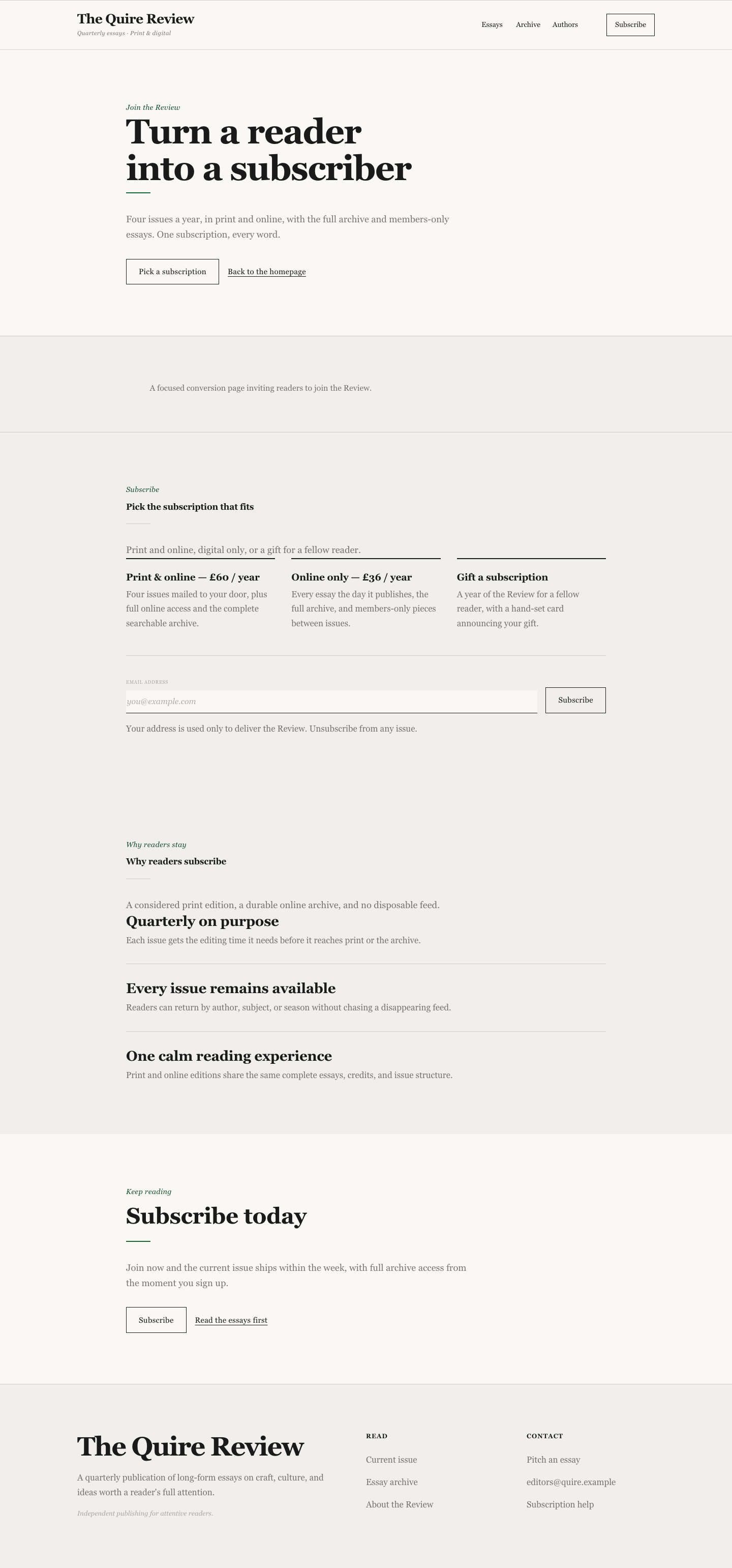 Blog Conversion CTA demo page screenshot