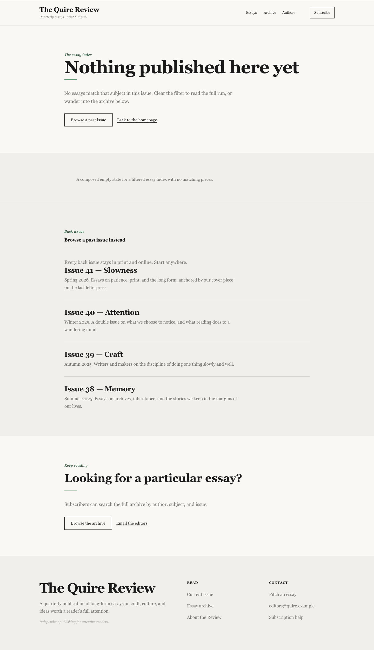 Blog Empty State demo page screenshot