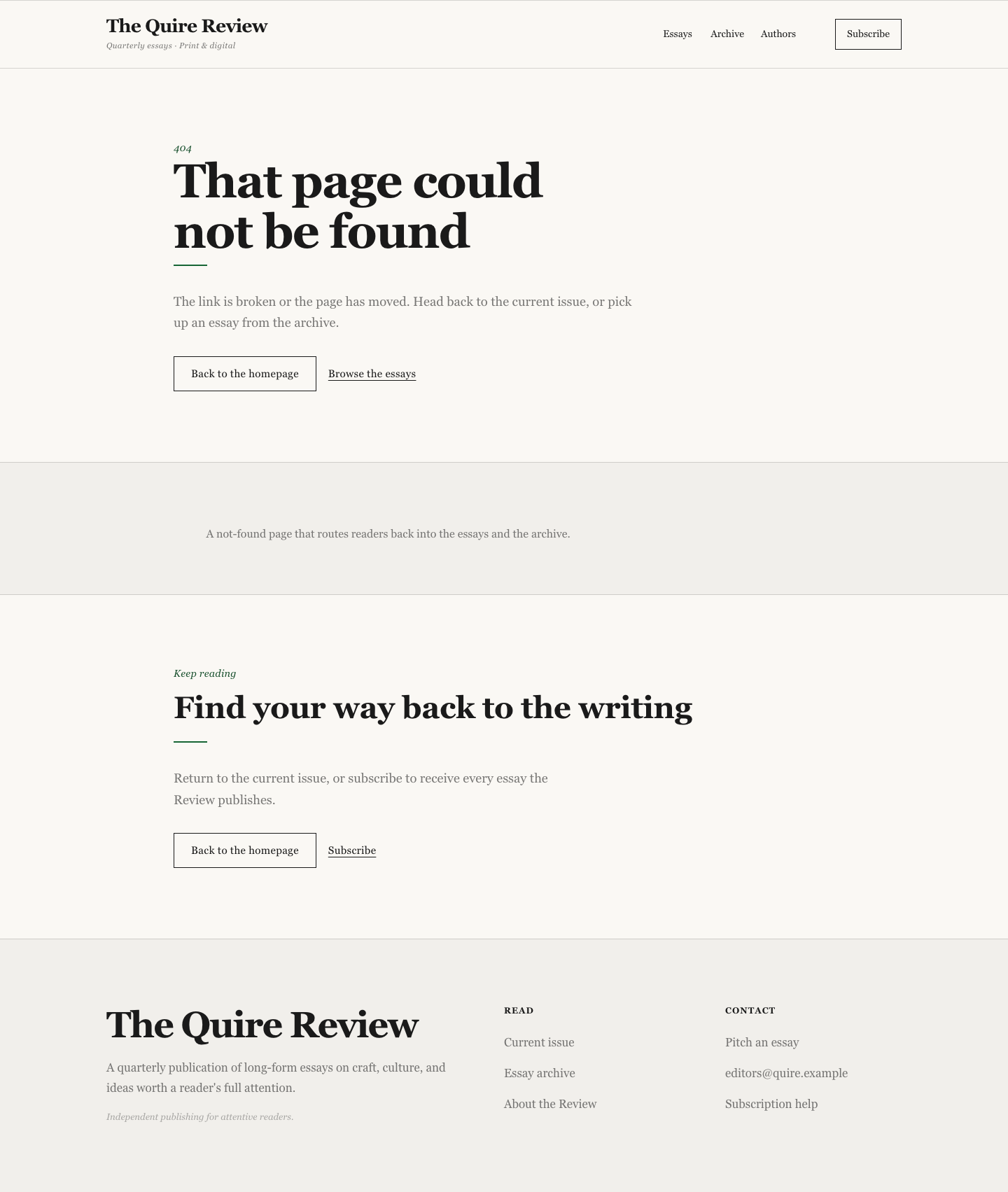 Blog 404 State demo page screenshot