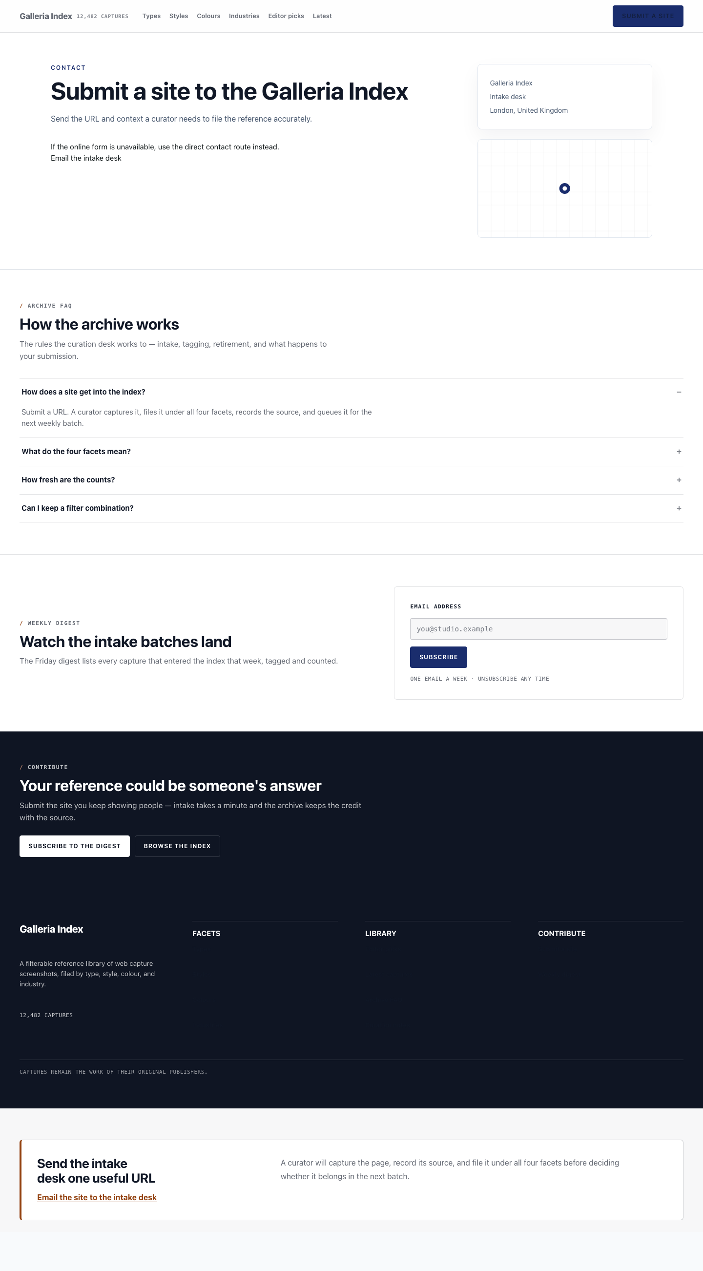 Catalogue contact form preview