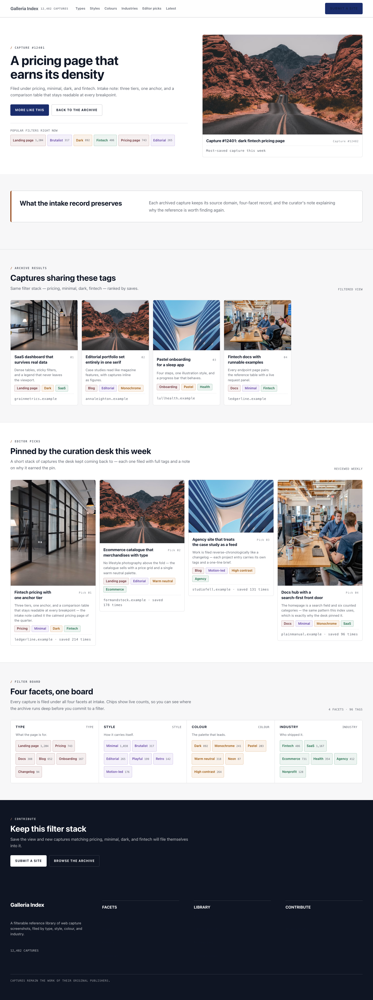 Catalogue landing page preview