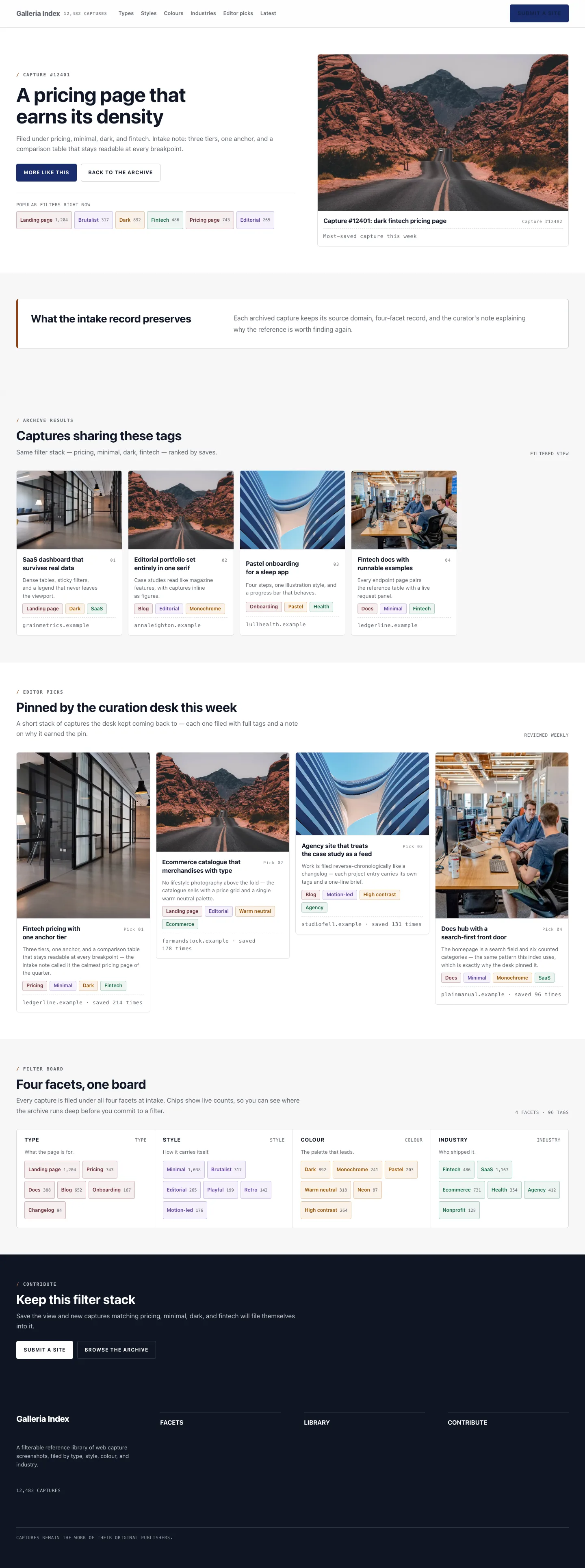 Catalogue landing page preview