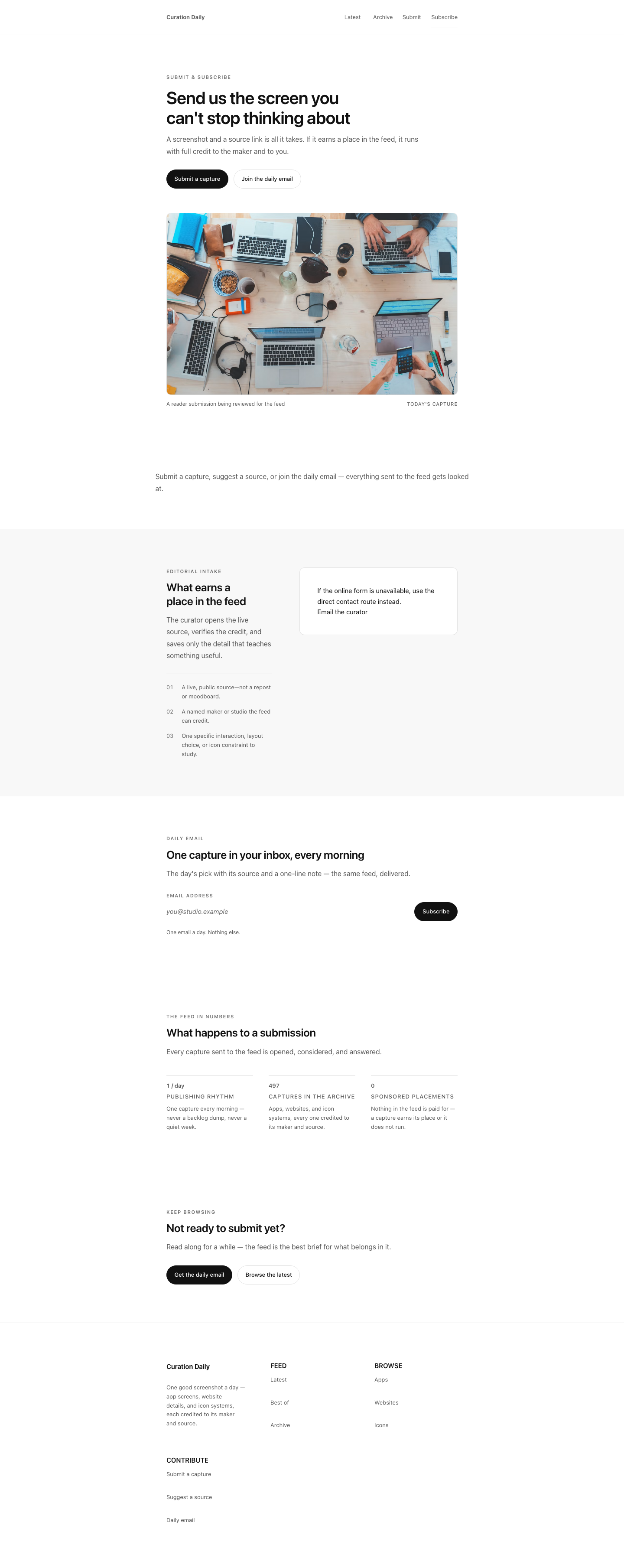 Curated contact form preview