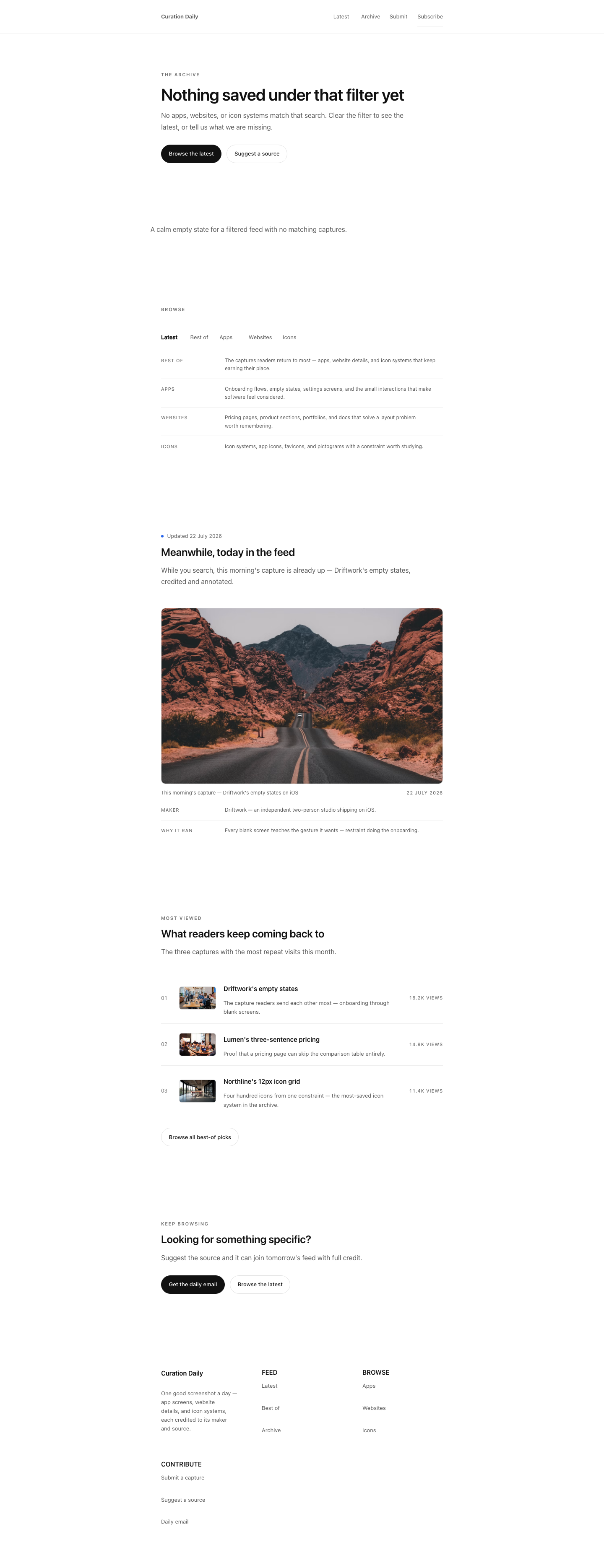 Curated search results preview