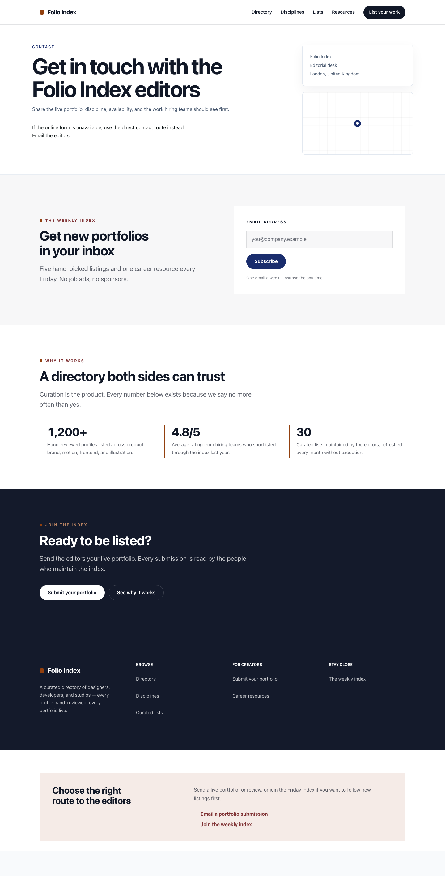 Directory contact form preview