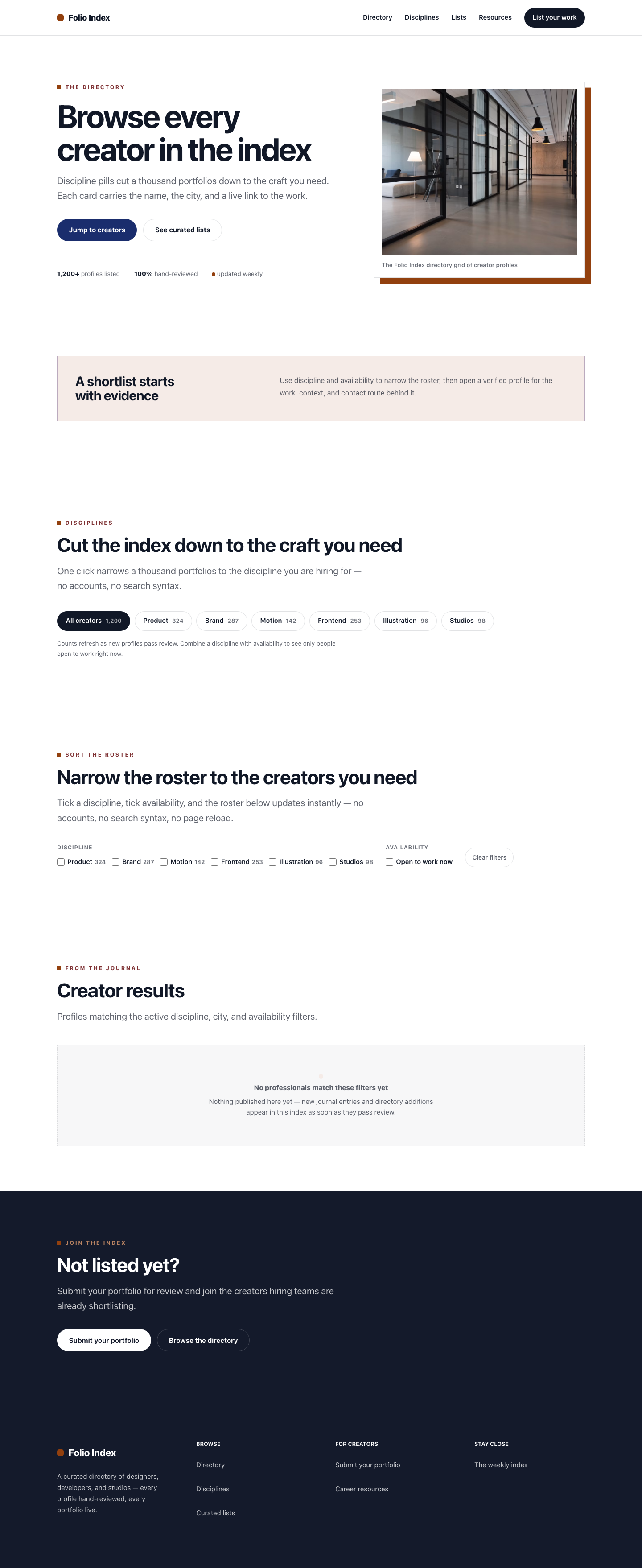 Directory list page preview