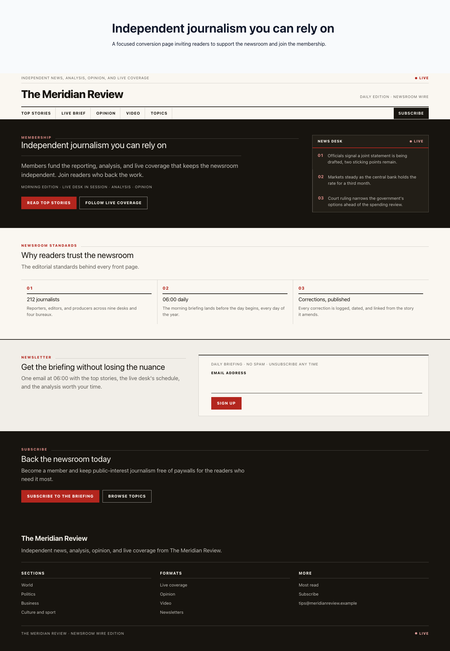Editorial Cta screenshot.
