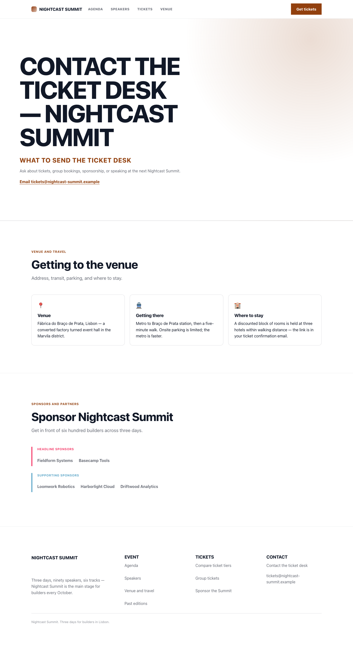 Events Contact screenshot.