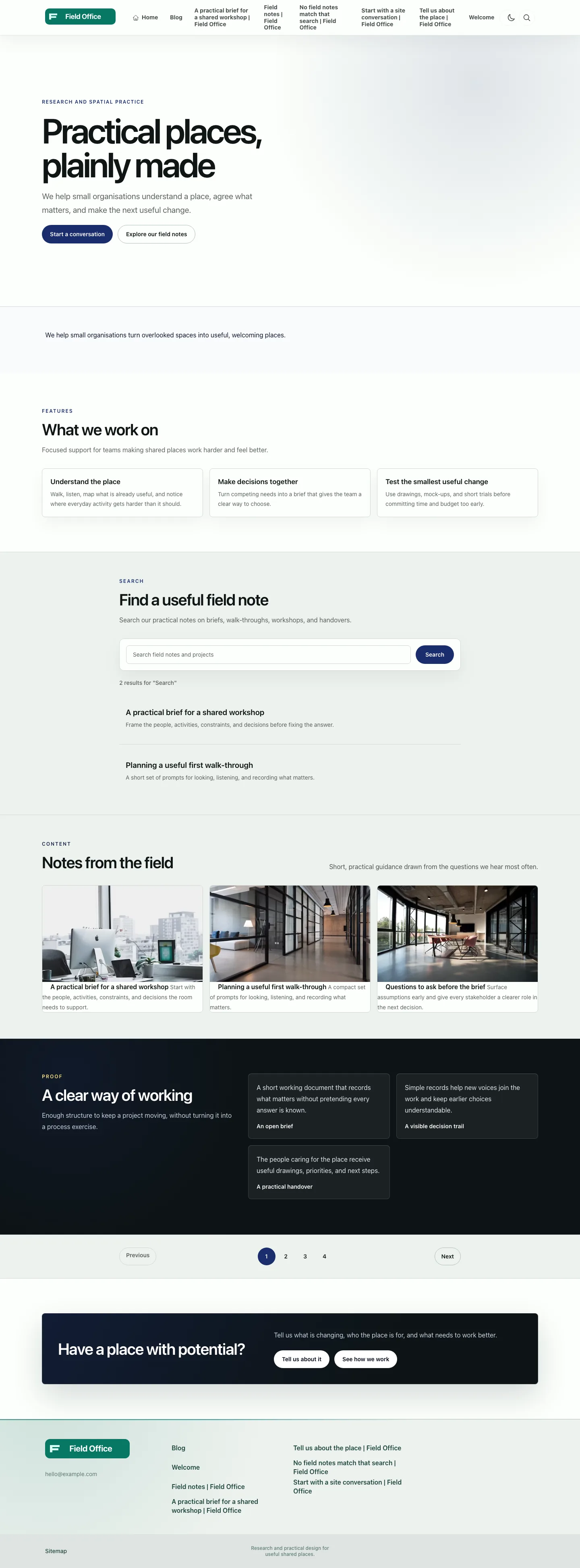 Foundation Theme homepage rendered as a Capell public page.