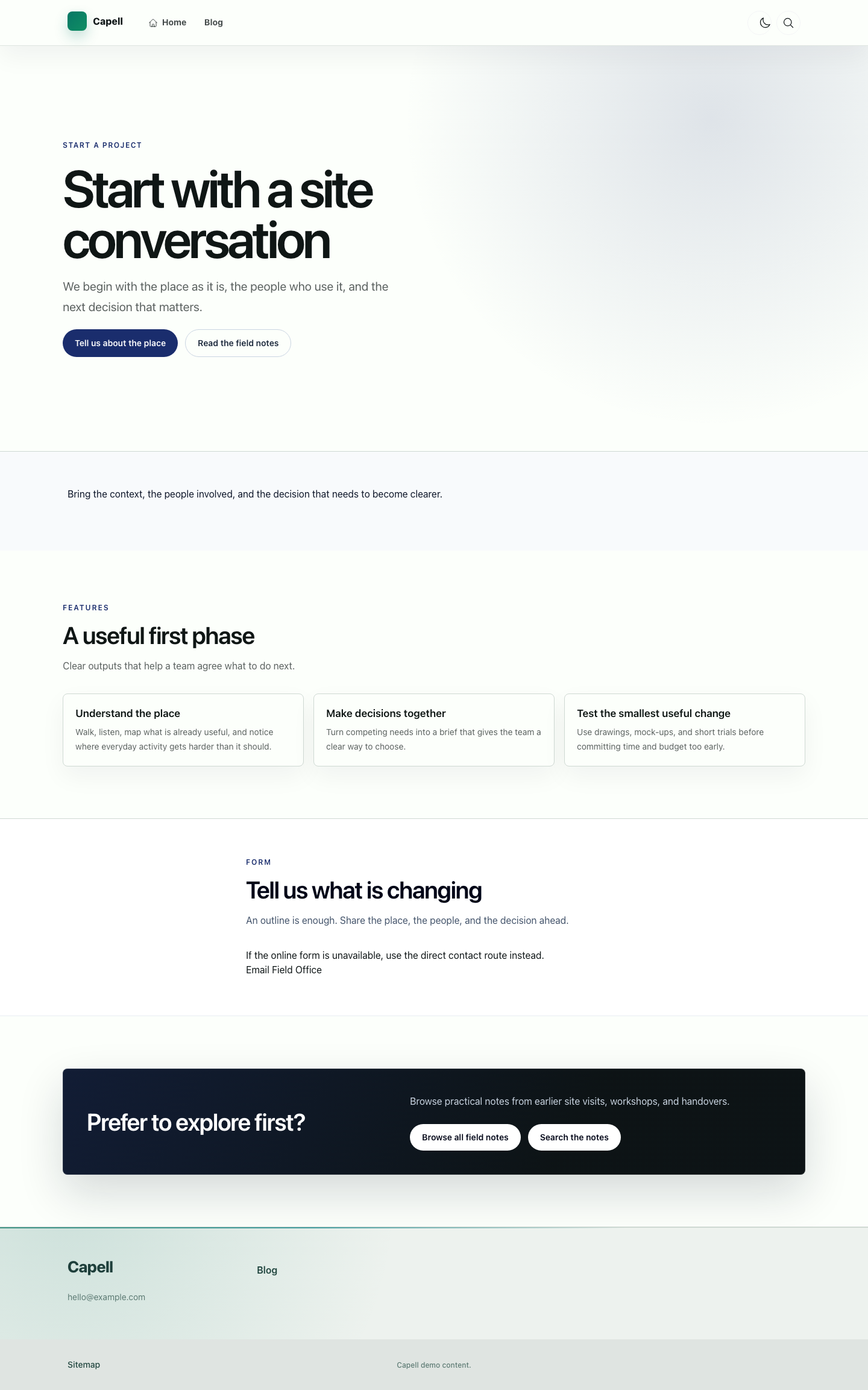 Foundation Theme call-to-action page section.