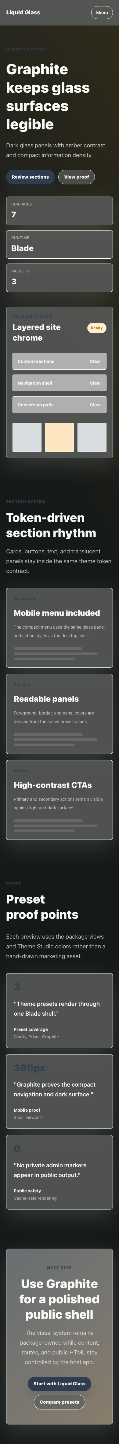 Liquid Glass Graphite Mobile screenshot.