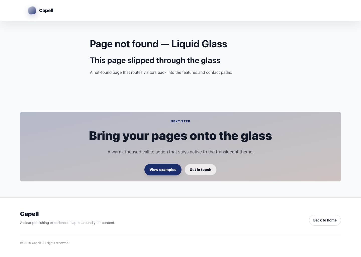 Liquid Glass Not Found screenshot.