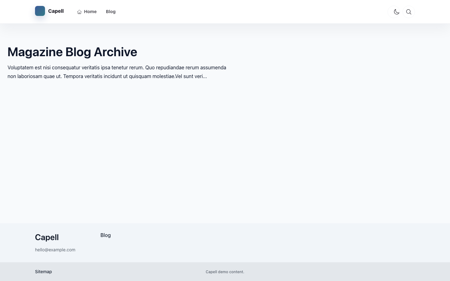 Magazine Blog Listing screenshot.
