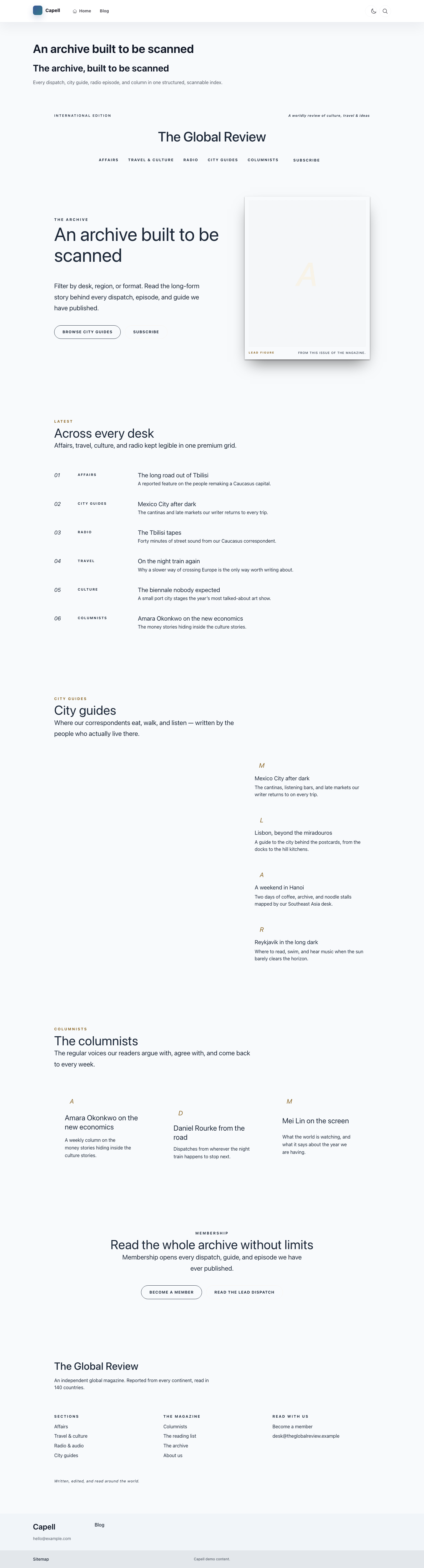 Magazine list page preview