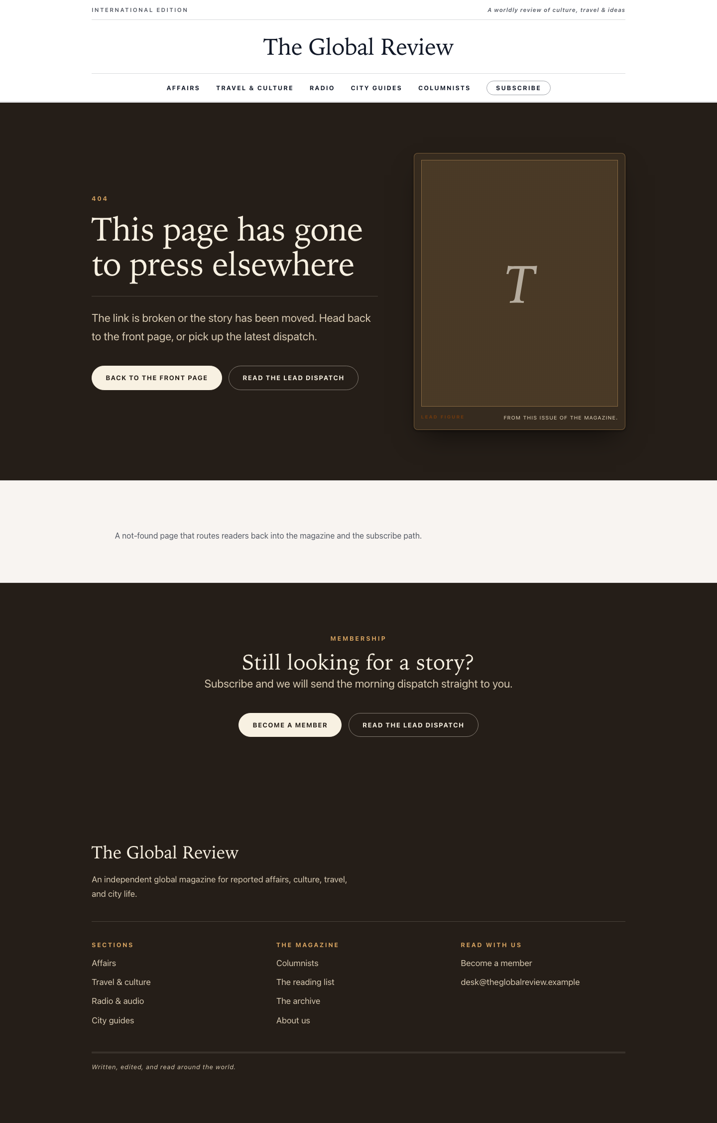 Magazine Not Found screenshot.