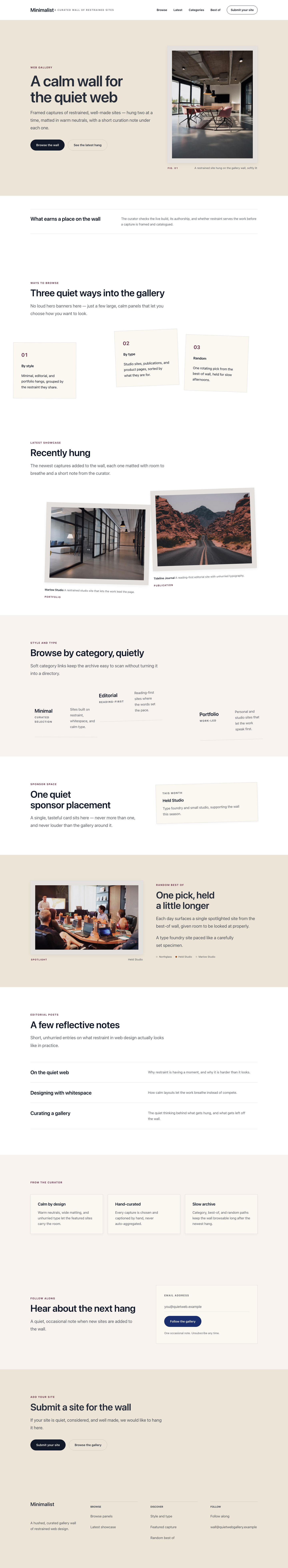 Minimalist homepage preview