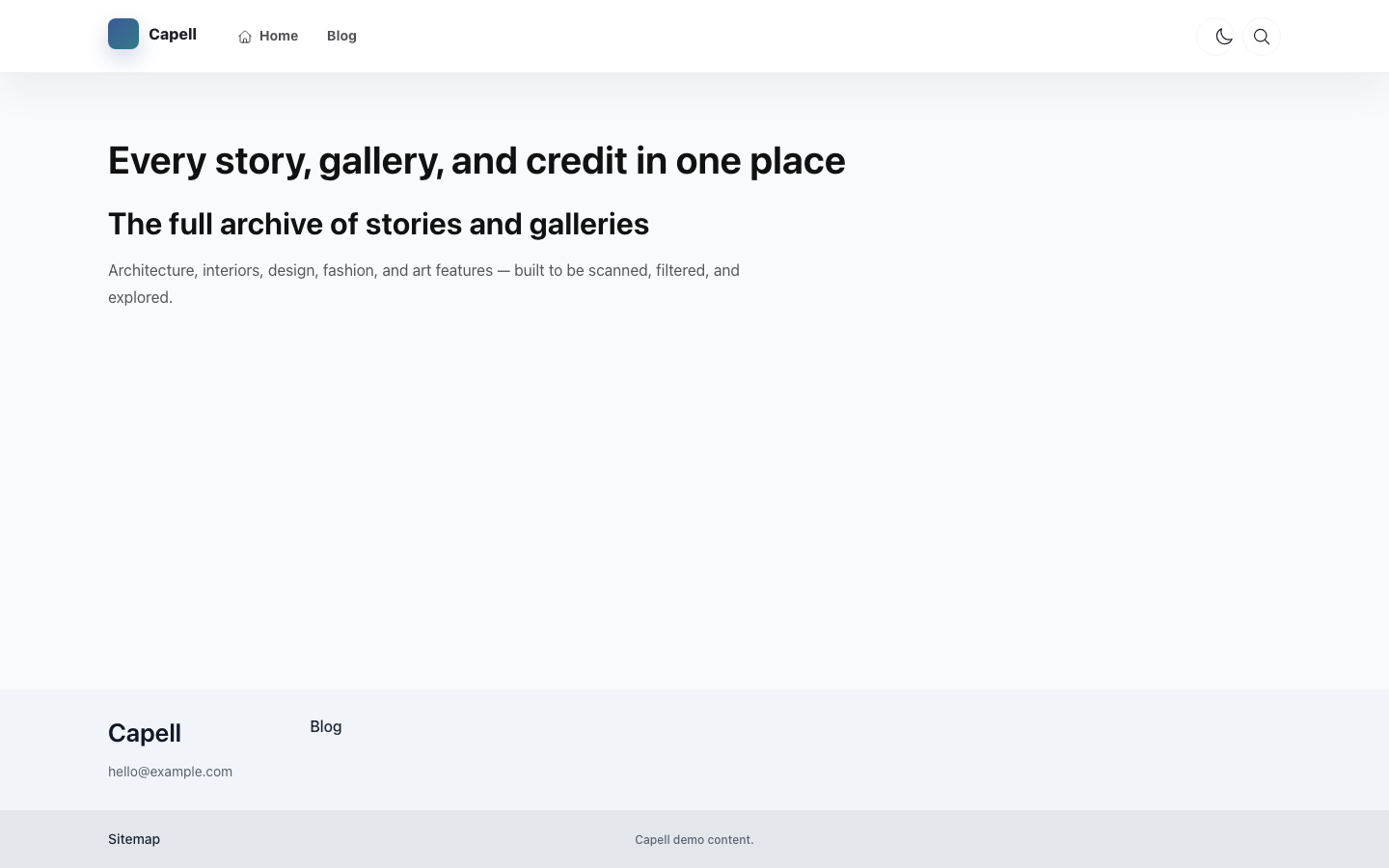 Photography list page preview