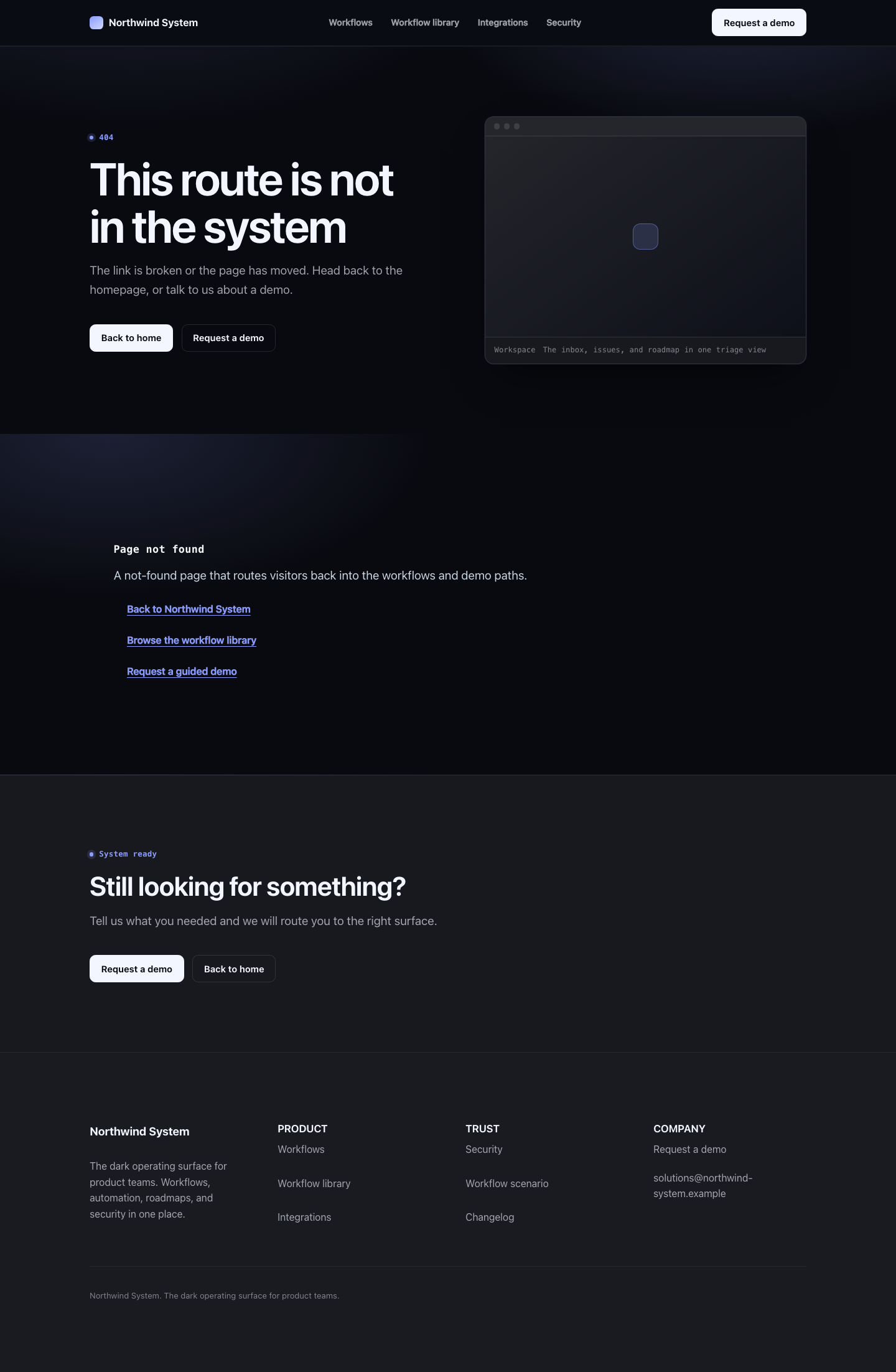 Platform Not Found screenshot.
