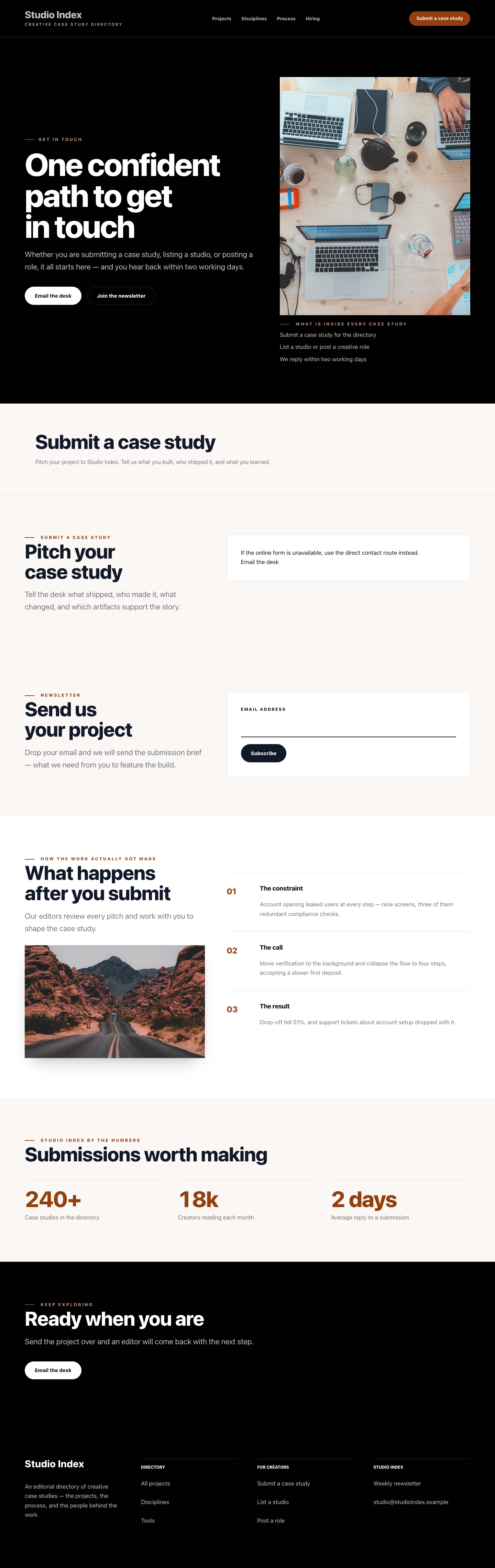 Portfolio Contact screenshot.