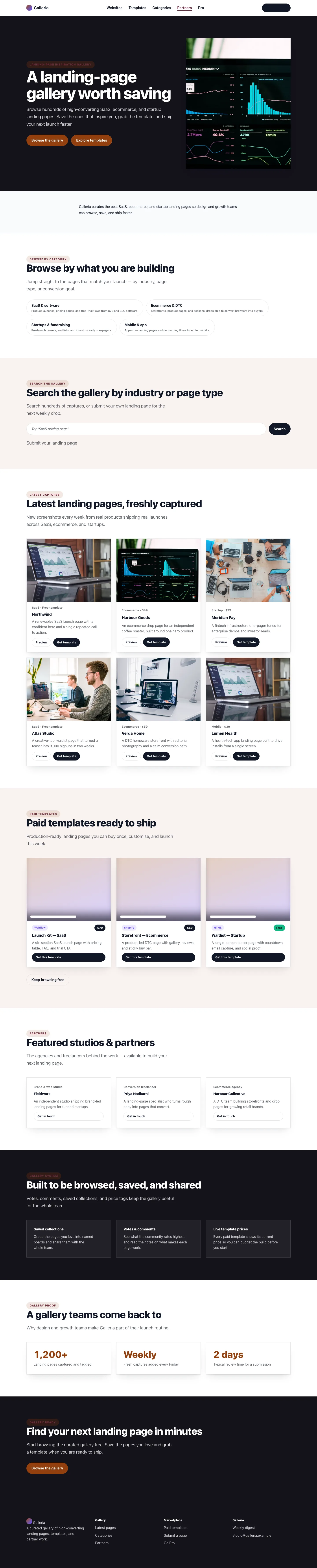 SaaS homepage preview