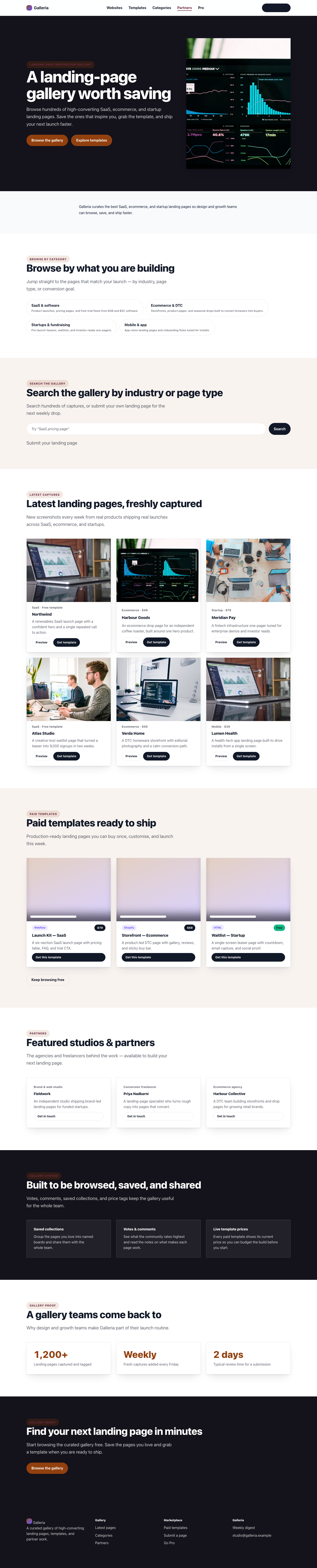 SaaS homepage preview