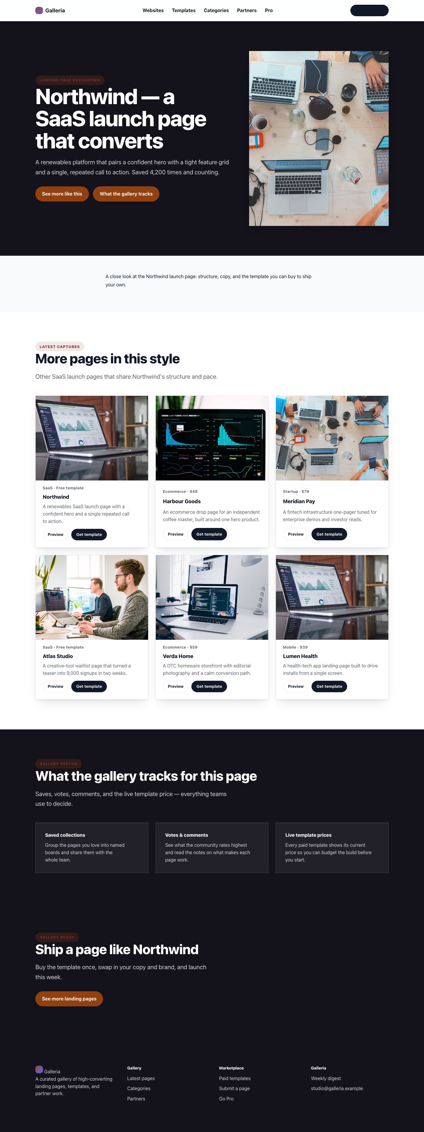 SaaS landing page preview