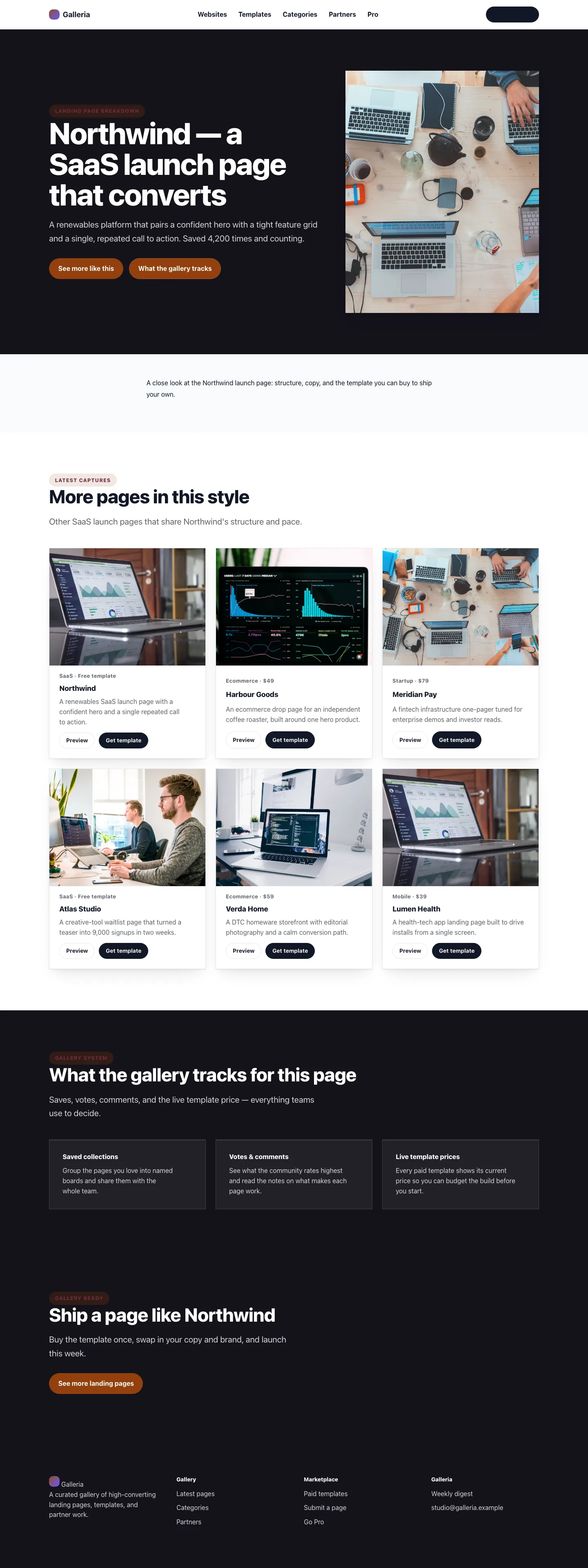 SaaS landing page preview