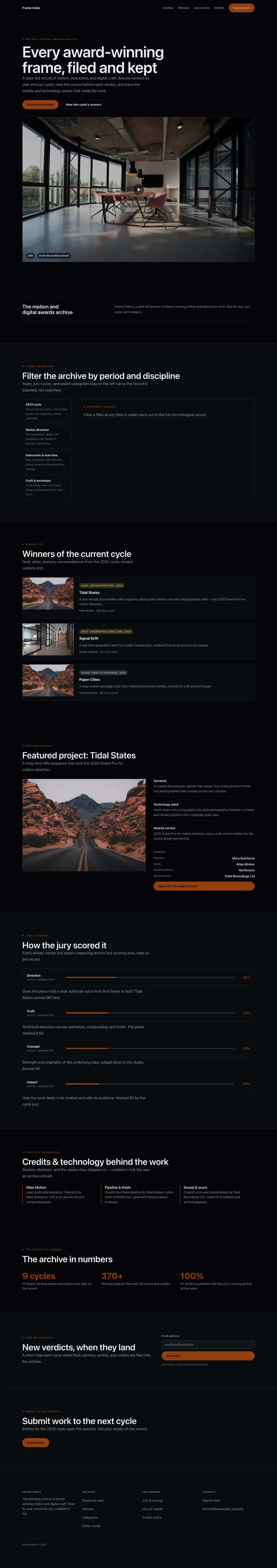 Showreel homepage preview