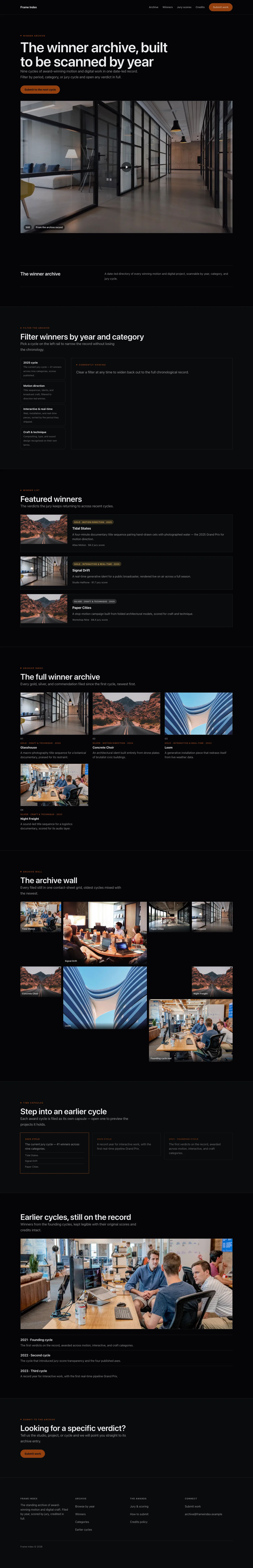 Showreel list page preview