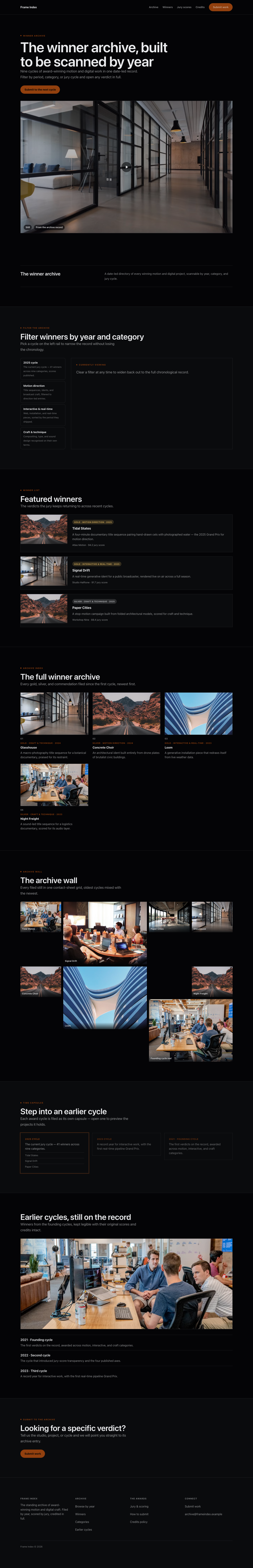 Showreel list page preview