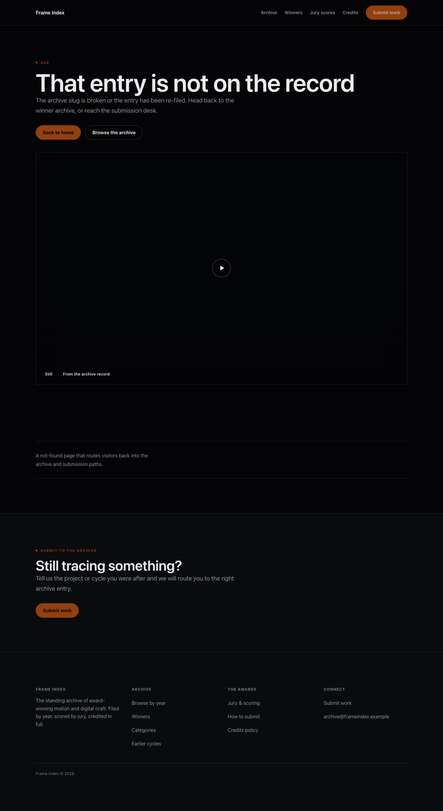 Showreel Not Found screenshot.