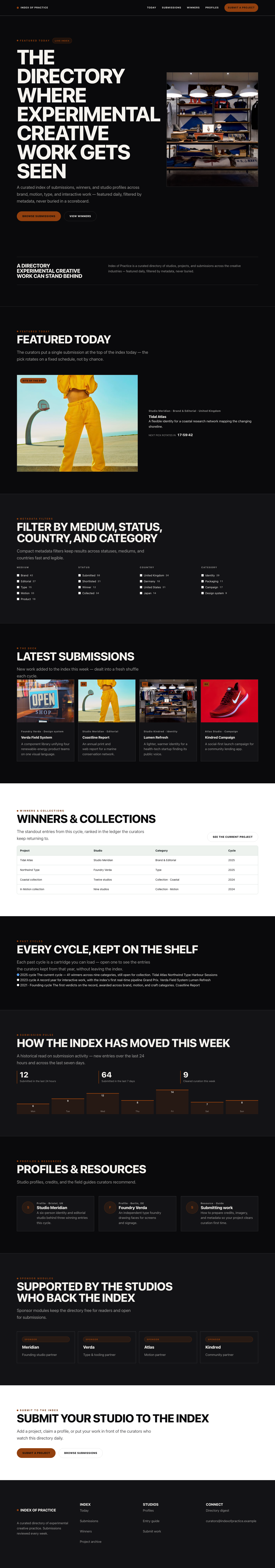 Submissions homepage preview