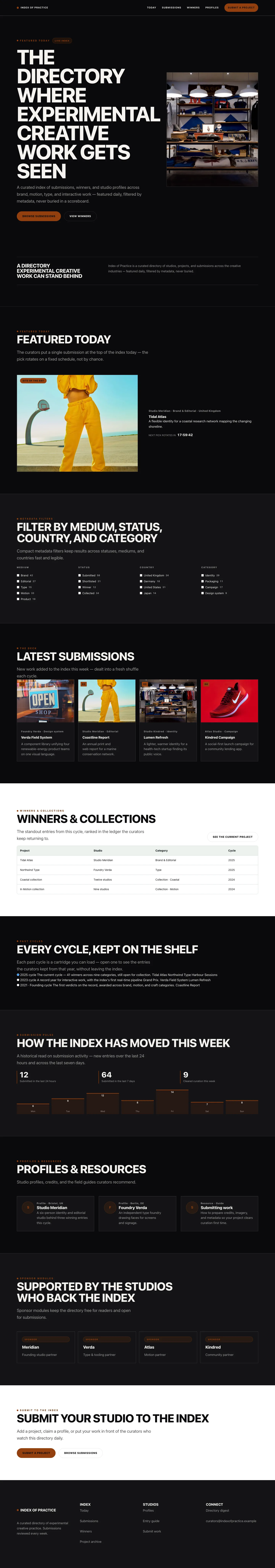 Submissions homepage preview