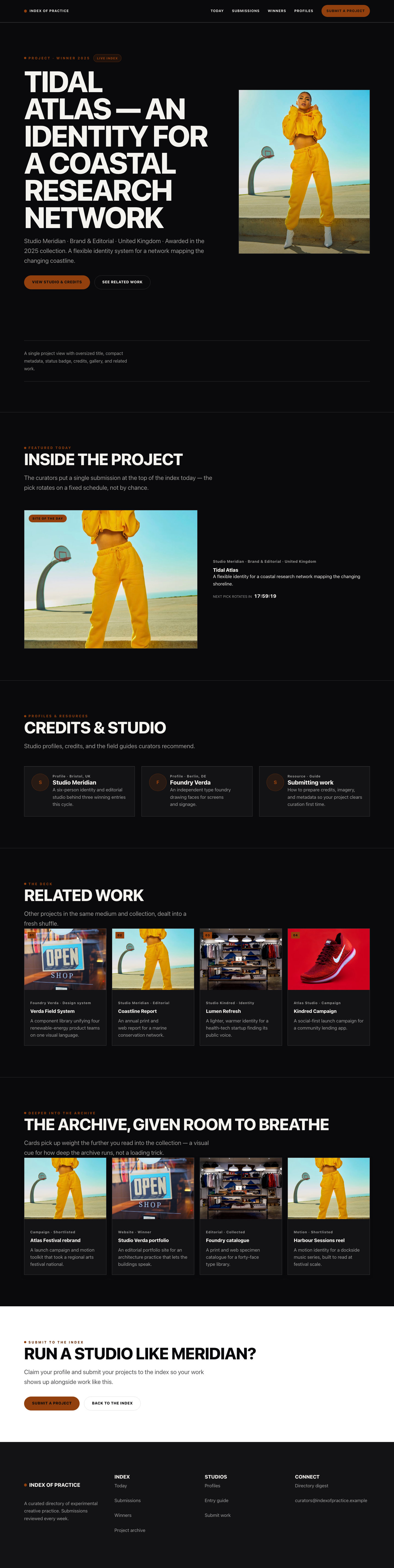 Submissions landing page preview