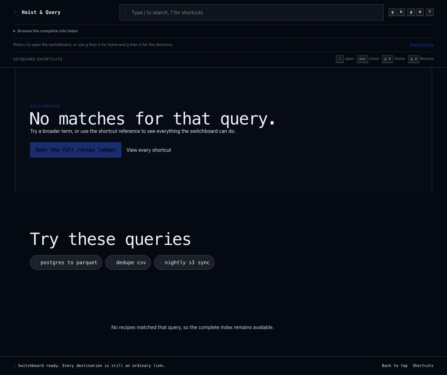 Switchboard Empty screenshot.