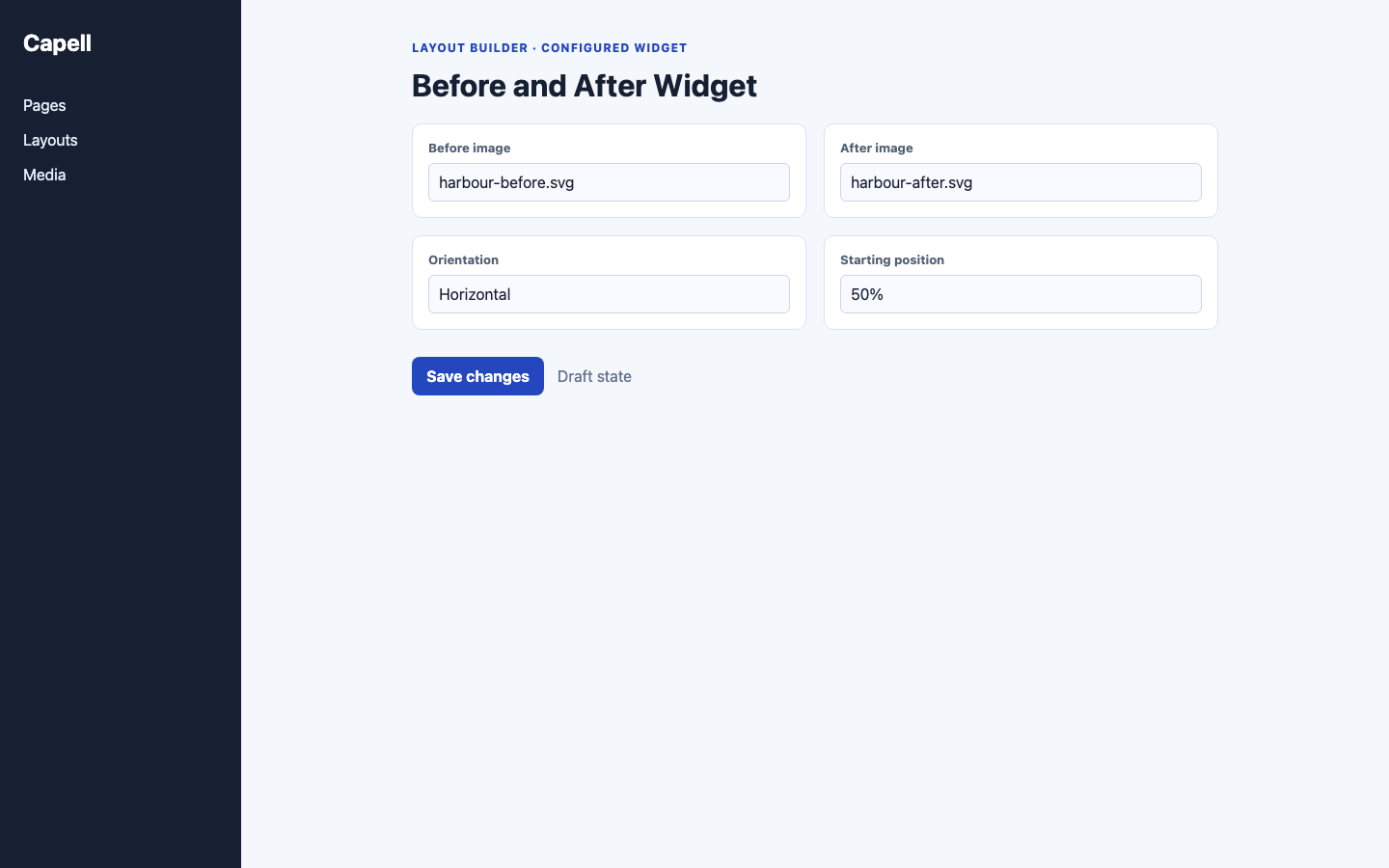 Before After Layout Builder Editor screenshot.