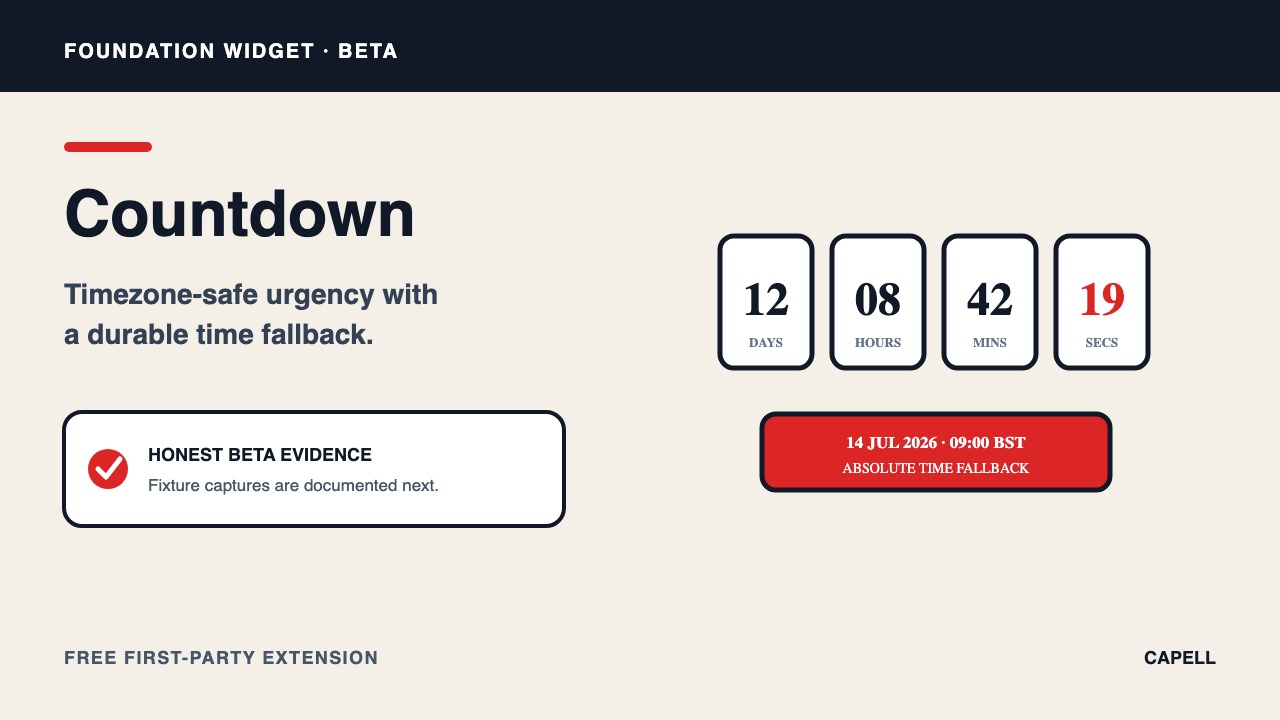 Countdown widget preview