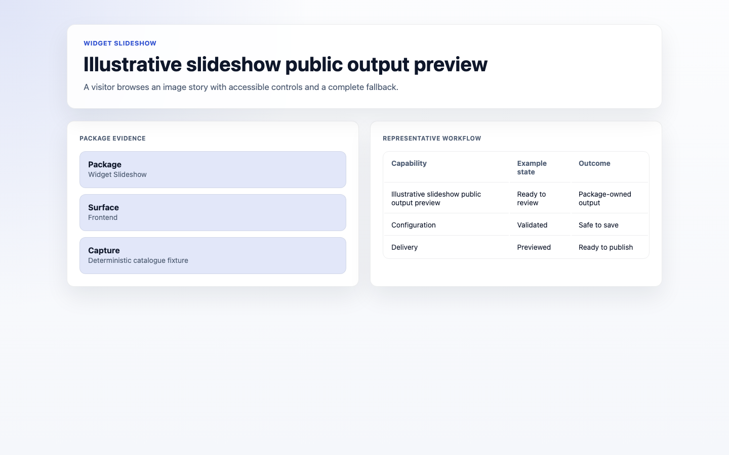 Slideshow Public Output screenshot.